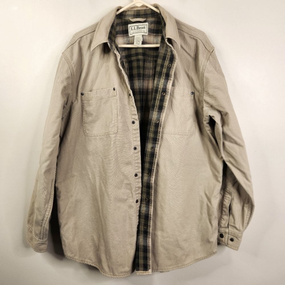 L.L. Bean Mens Regular Fit Snap Button Closure Dual Pocket Field Jacket L